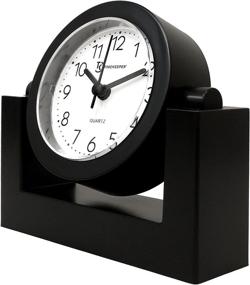 img 1 attached to ⏰ TK6851 Swivel Desktop Timekeeper Clock – Black Frame with White Face – Ideal for Desk, Shelf, and Tabletop