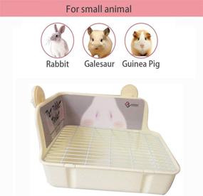 img 1 attached to 🐇 Premium Corner Rabbit Litter Box: Ideal Bedding & Pet Toilet for Small Animals - Rabbit, Guinea Pig, Chinchilla, Ferret & More! (11.02 Inches)