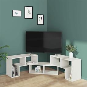 img 1 attached to 📺 DEVAISE Wood TV Stand with Adjustable Console Table and Storage for 32-65 Inch TVs - Modern Entertainment Center for Living Room