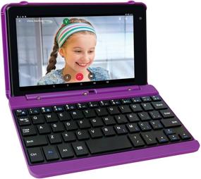 img 1 attached to 📱 Планшет RCA Voyager Pro 7 16 ГБ: Клавиатурный чехол, Android 6.0, фиолетовый (RCT6873W42KC M)