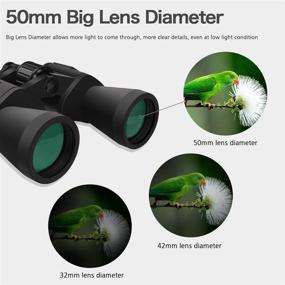 img 2 attached to 🦅 SkyGenius 10 x 50 Binoculars: Full-Size Adults Binoculars for Bird Watching, Sightseeing & Wildlife with Low Light Night Vision