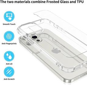 img 3 attached to 📱 WRJ iPhone 13 Pro Max Case - Zero Fingerprints 9H Matte Glass Back, Anti-Scratch Shockproof, Crystal Clear Phone Case with Non-Yellowing Finish - Slim Thin Design