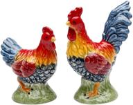 🐓 appletree design barnyard rooster salt and pepper set, 2.5-inch, 2-inch logo