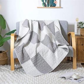 img 3 attached to Soul & Lane in The Mist – 🛏️ 50x60 Cotton Patchwork Bedding Quilted Throw for Couch and Bed