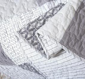 img 2 attached to Soul & Lane in The Mist – 🛏️ 50x60 Cotton Patchwork Bedding Quilted Throw for Couch and Bed