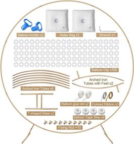 img 1 attached to 🎈 Золотой круглый арочный стенд для шаров: IDAODAN 7.2 фута (2,2 м) комплект металлической арки для шаров, декорация для заднего плана под красивые растения и лозы - идеально подходит для свадьбы, дня рождения, вечеринки для будущей мамы и других праздничных мероприятий