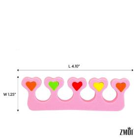 img 2 attached to 🦶 24-Piece ZMOI Premium Colorful Heart Toe Separators - Cute Design for Kids - Super Soft & Durable