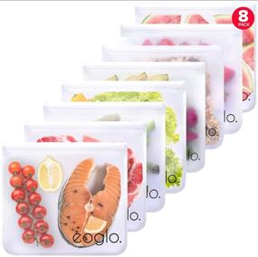 img 4 attached to 🥡 Premium Reusable Food Storage Bags: BPA Free, Dishwasher Safe - 8 Pack XLarge Gallon Size Freezer Bags