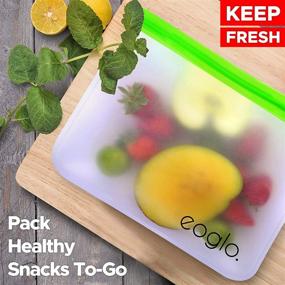 img 1 attached to 🥡 Premium Reusable Food Storage Bags: BPA Free, Dishwasher Safe - 8 Pack XLarge Gallon Size Freezer Bags