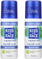 🌿 kiss my face paraben free liquid rock roll-on deodorant, fragrance free - 3 oz - 2 pk: all-natural odor protection in convenient roll-on form logo