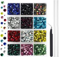 💎 5400pcs hotfix rhinestones flatback gemstones and crystals set - 12 colorful rhinestones for crafts, clothes | includes tweezers and 2 picking pens | outuxed logo