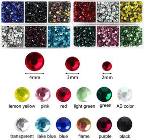 img 3 attached to 💎 5400pcs Hotfix Rhinestones Flatback Gemstones and Crystals Set - 12 Colorful Rhinestones for Crafts, Clothes | Includes Tweezers and 2 Picking Pens | Outuxed