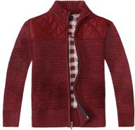 🧥 gioberti boy's full zip cardigan sweater with brushed flannel lining - knitted comfort for young gentlemen logo