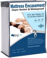 🛏️ waterproof full size mattress protector encasement - terry top bamboo zippered cover (fits 9-12 in deep pocket) - 6 sided complete protection logo