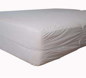 img 3 attached to 🛏️ Waterproof Full Size Mattress Protector Encasement - Terry Top Bamboo Zippered Cover (Fits 9-12 in Deep Pocket) - 6 Sided Complete Protection