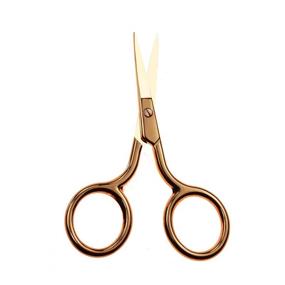 img 2 attached to 🔪 Motanar Gold Curved Facial Hair Scissors – Nose, Eyebrow, Beard, Eyelashes, Ear Hairs, and Moustache Trimmer with Straight Point