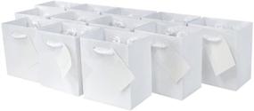 img 4 attached to 🎁 Versatile pack of 12 Extra Small White Gift Bags for Birthdays, Parties, Showers, Weddings - 4x2.75x4.5 inches