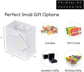 img 2 attached to 🎁 Versatile pack of 12 Extra Small White Gift Bags for Birthdays, Parties, Showers, Weddings - 4x2.75x4.5 inches