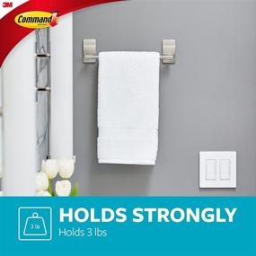 img 2 attached to Satin Nickel Command Hand Towel Bar - 1 Bar, Water-Resistant Design, Damage-Free Organization