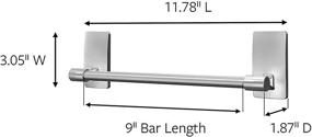 img 3 attached to Satin Nickel Command Hand Towel Bar - 1 Bar, Water-Resistant Design, Damage-Free Organization