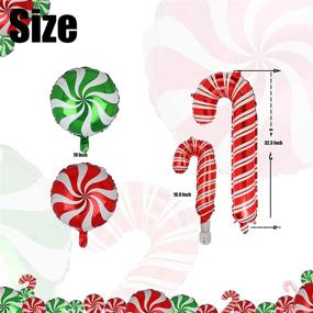 img 1 attached to 🎄 16 Pcs Christmas Candy Cane Foil Mylar Balloons - Decorate Your Xmas Birthday Party with Red and White Green Sweet Candies Theme! Perfect Photo Backdrop and Party Supplies!