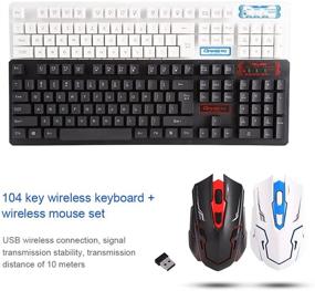 img 2 attached to 🎮 Wireless Gaming Keyboard and Mouse Combo - 104 Key USB, Adjustable DPI for PC/Laptop/Computer