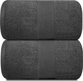 img 3 attached to 🛀 High-Quality Cotton Bath Sheet Towels, 35x70, Pack of 2, Grey by Resort Collection
