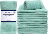 🔶 bumble 12-pack barmop kitchen towels: premium super absorbent 16” x 19” cotton hand towels logo