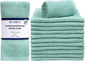 img 4 attached to 🔶 Bumble 12-Pack Barmop Kitchen Towels: Premium Super Absorbent 16” x 19” Cotton Hand Towels