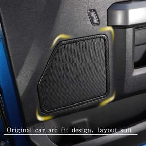 img 1 attached to Car Door Loudspeaker Speaker Decoration Frame Cover Trim For Ford F150 2015 2016 2017 (Carbon Fiber)