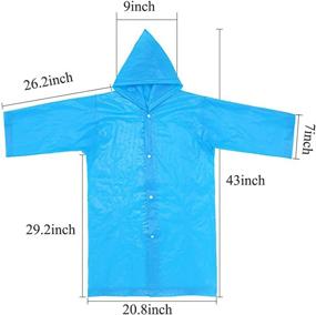 img 3 attached to 🌧️ Three-Pack of Nyicey Kids Rain Ponchos: Portable and Reusable Emergency Raincoats for 6-12 Years Old Ideal for Camping, Hiking, Traveling, and Backpacking