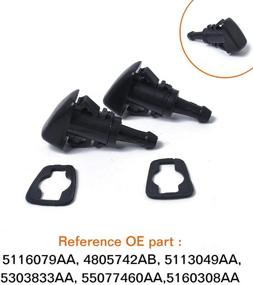 img 3 attached to 🚗 Exerock Windshield Nozzle 5113049AA: Superior Replacement Single Hole Wiper Nozzle Spray Kit for PT Cruiser, Dodge Avenger, Journey, Jeep Compass