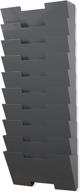 📚 wider than letter size 13 inch gray wall mount vertical file organizer rack - 10 sectional modular design for multi-purpose organization, displaying magazines, sorting files and folders логотип