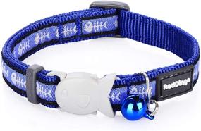 img 1 attached to 🐠 Stylish Blue Fishbone Pattern: Red Dingo Designer Cat Collar