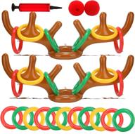 🦌 dokeawo christmas games: inflatable reindeer antler ring toss - fun kids party supplies & stocking stuffers логотип