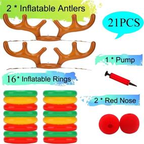 img 3 attached to 🦌 Dokeawo Christmas Games: Inflatable Reindeer Antler Ring Toss - Fun Kids Party Supplies & Stocking Stuffers