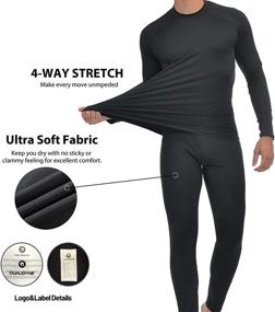 img 1 attached to Ultimate Performance Men's Thermal Underwear Fleece Lined Base Layer Long Johns Set - Top and Bottom Winter Sports Suits