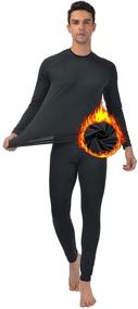 img 4 attached to Ultimate Performance Men's Thermal Underwear Fleece Lined Base Layer Long Johns Set - Top and Bottom Winter Sports Suits