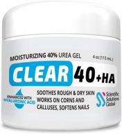 🦶 40% urea gel with hyaluronic acid and tea tree & coconut oil - 4 oz | softens cracked heels, feet, elbows, hands, nails | superior hydration, callus & corn remover | includes aloe vera | enhanced seo logo