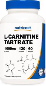 img 4 attached to 💊 Nutricost L-Carnitine Tartrate 500mg, 120 Capsules - Powerful 1000mg Per Serving (60 Servings)
