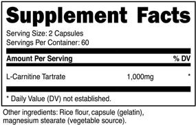 img 3 attached to 💊 Nutricost L-Carnitine Tartrate 500mg, 120 Capsules - Powerful 1000mg Per Serving (60 Servings)