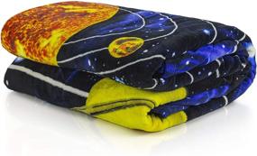 img 2 attached to 🌟 Full/Queen Size Solar System Fleece Blanket, 75"x90", Ultra Soft