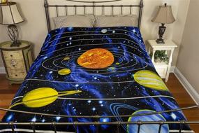 img 1 attached to 🌟 Full/Queen Size Solar System Fleece Blanket, 75"x90", Ultra Soft