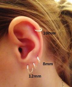 img 2 attached to Sleeper Cartilage Tiny Small Hoop Earrings for Women: 925 Sterling Silver Nose Ring Helix Tragus Piercings Endless Hoops