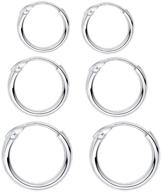 sleeper cartilage tiny small hoop earrings for women: 925 sterling silver nose ring helix tragus piercings endless hoops logo