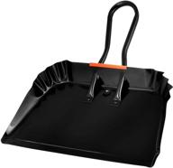 alpine industries heavy-duty black metal dustpan - stainless steel wide scooper: efficient cleaning tool for home and commercial use (17 inch) logo