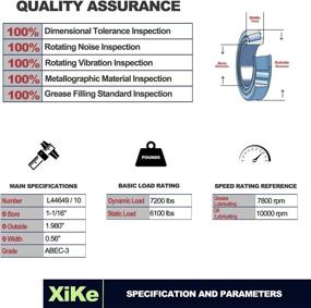 img 3 attached to 🔧 XiKe 1 Комплект втулок подшипников для колеса прицепа для оси 1-1/16'' - L44649/L44610, сальник 12192TB Ø 1,980'', пылезащитный колпачок, замок-шплинт - поворотный, бесшумный, высокоскоростной, долговечный.