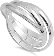 rolling wedding sterling silver stacked logo