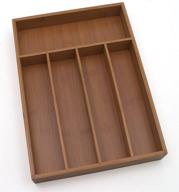 🎍 bamboo wood flatware organizer by lipper international - 5 compartment, 10.375 x 14.25 x 2 inches логотип