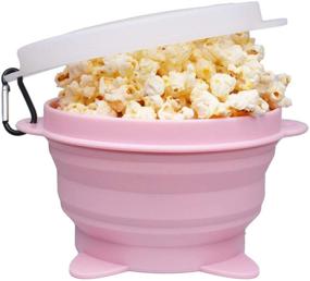 img 4 attached to 🍿 Premium Pink Microwave Popcorn Popper: Silicone Collapsible Popcorn Maker, BPA Free & Dishwasher Safe - Christmas Gift Idea!